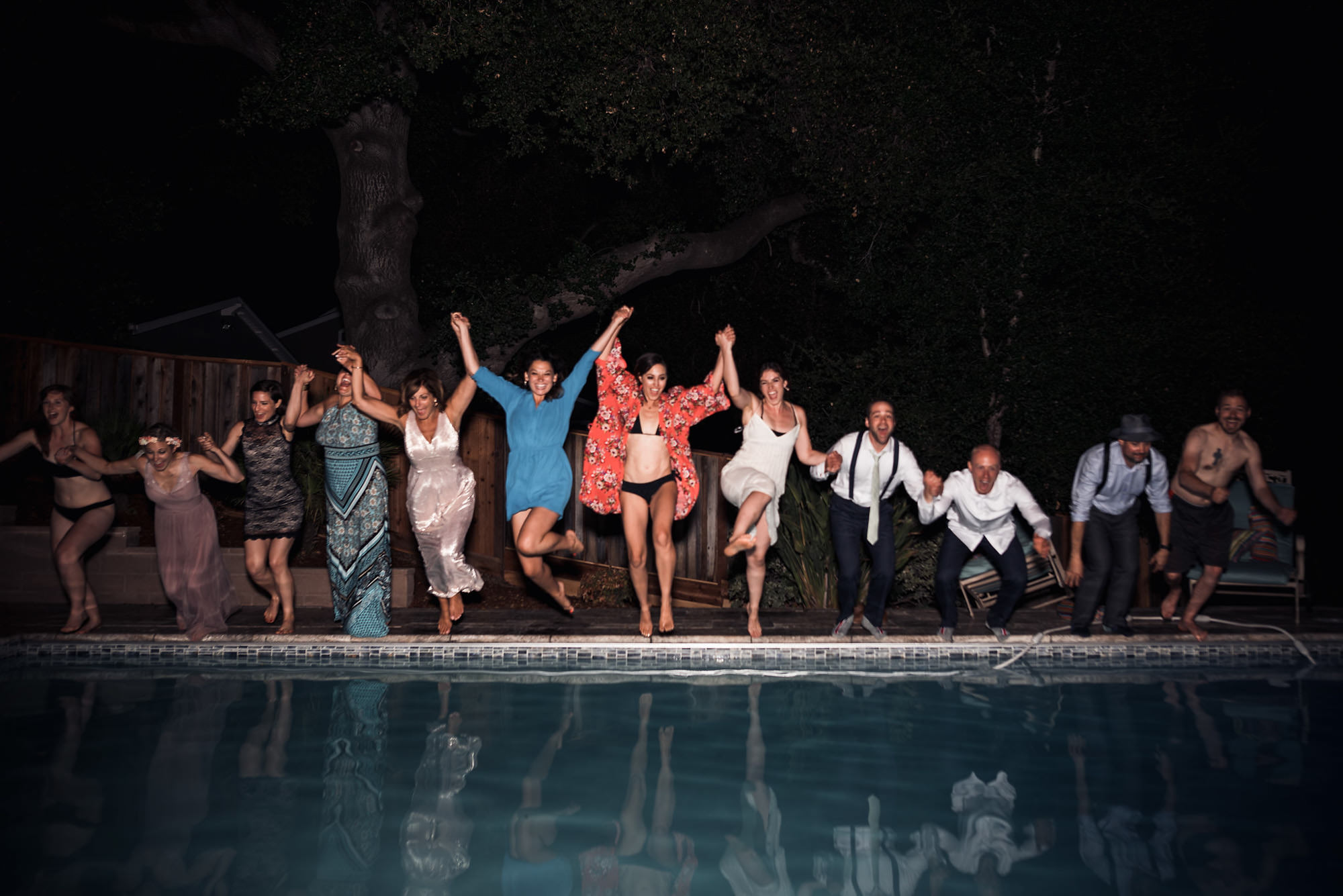 LOS GATOS Wedding DJ - End the fun night with a jump in the pool!